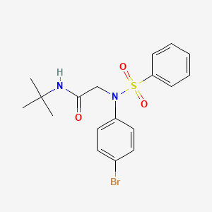 molecular formula C18H21BrN2O3S B4898295 N~2~-(4-bromophenyl)-N~1~-(tert-butyl)-N~2~-(phenylsulfonyl)glycinamide 