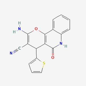 molecular formula C17H11N3O2S B4898327 2-amino-5-oxo-4-(2-thienyl)-5,6-dihydro-4H-pyrano[3,2-c]quinoline-3-carbonitrile 