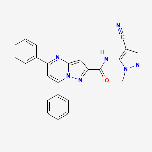 molecular formula C24H17N7O B4898329 N-(4-cyano-1-methyl-1H-pyrazol-5-yl)-5,7-diphenylpyrazolo[1,5-a]pyrimidine-2-carboxamide 