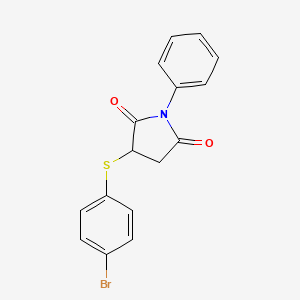 molecular formula C16H12BrNO2S B4898336 3-[(4-bromophenyl)thio]-1-phenyl-2,5-pyrrolidinedione 