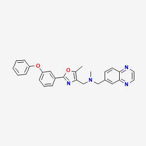 molecular formula C27H24N4O2 B4898347 N-methyl-1-[5-methyl-2-(3-phenoxyphenyl)-1,3-oxazol-4-yl]-N-(6-quinoxalinylmethyl)methanamine 