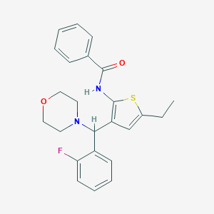 molecular formula C24H25FN2O2S B489837 N-{5-ethyl-3-[(2-fluorophenyl)(morpholin-4-yl)methyl]thiophen-2-yl}benzamide CAS No. 690640-48-3