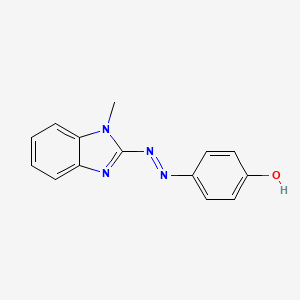 molecular formula C14H12N4O B4898375 4-[(1-methyl-1H-benzimidazol-2-yl)diazenyl]phenol 