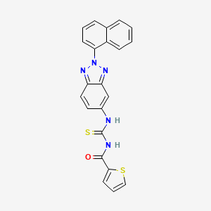 molecular formula C22H15N5OS2 B4898381 N-({[2-(1-naphthyl)-2H-1,2,3-benzotriazol-5-yl]amino}carbonothioyl)-2-thiophenecarboxamide 