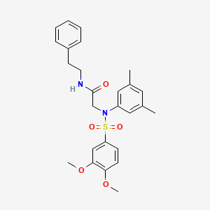 molecular formula C26H30N2O5S B4898390 N~2~-[(3,4-dimethoxyphenyl)sulfonyl]-N~2~-(3,5-dimethylphenyl)-N~1~-(2-phenylethyl)glycinamide 