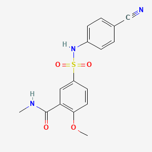 molecular formula C16H15N3O4S B4898391 5-{[(4-cyanophenyl)amino]sulfonyl}-2-methoxy-N-methylbenzamide 