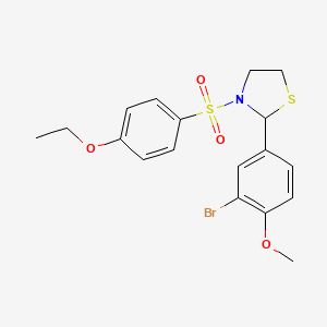 2-(3-bromo-4-methoxyphenyl)-3-[(4-ethoxyphenyl)sulfonyl]-1,3-thiazolidine