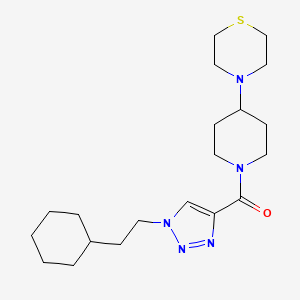 molecular formula C20H33N5OS B4898400 4-(1-{[1-(2-cyclohexylethyl)-1H-1,2,3-triazol-4-yl]carbonyl}-4-piperidinyl)thiomorpholine 