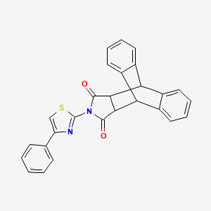molecular formula C27H18N2O2S B4898405 17-(4-phenyl-1,3-thiazol-2-yl)-17-azapentacyclo[6.6.5.0~2,7~.0~9,14~.0~15,19~]nonadeca-2,4,6,9,11,13-hexaene-16,18-dione 