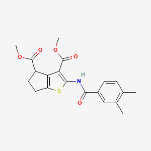 molecular formula C20H21NO5S B4898436 dimethyl 2-[(3,4-dimethylbenzoyl)amino]-5,6-dihydro-4H-cyclopenta[b]thiophene-3,4-dicarboxylate 