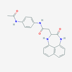 molecular formula C22H20N4O3 B489844 N-[4-(acetylamino)phenyl]-2-(3-oxo-1,2,3,4-tetrahydronaphtho[1,8-ef][1,4]diazepin-2-yl)acetamide CAS No. 1008038-80-9