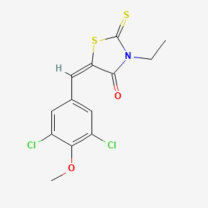 molecular formula C13H11Cl2NO2S2 B4898473 5-(3,5-dichloro-4-methoxybenzylidene)-3-ethyl-2-thioxo-1,3-thiazolidin-4-one 