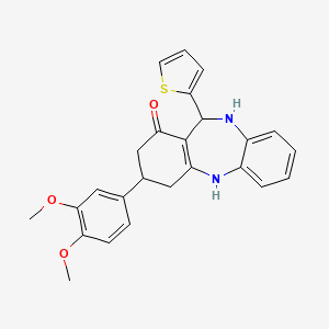 3-(3,4-dimethoxyphenyl)-11-(2-thienyl)-2,3,4,5,10,11-hexahydro-1H-dibenzo[b,e][1,4]diazepin-1-one