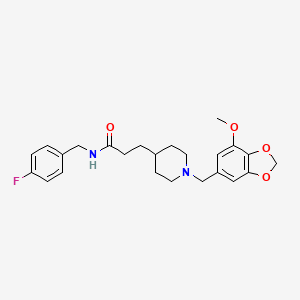 molecular formula C24H29FN2O4 B4898490 N-(4-fluorobenzyl)-3-{1-[(7-methoxy-1,3-benzodioxol-5-yl)methyl]-4-piperidinyl}propanamide 