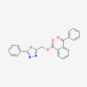 molecular formula C23H16N2O4 B4898545 (5-phenyl-1,3,4-oxadiazol-2-yl)methyl 2-benzoylbenzoate 