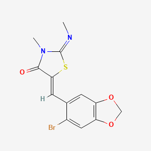 5-[(6-bromo-1,3-benzodioxol-5-yl)methylene]-3-methyl-2-(methylimino)-1,3-thiazolidin-4-one