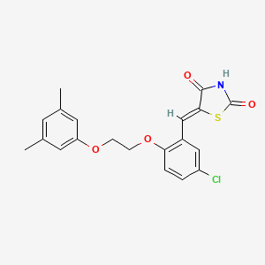 molecular formula C20H18ClNO4S B4898569 5-{5-chloro-2-[2-(3,5-dimethylphenoxy)ethoxy]benzylidene}-1,3-thiazolidine-2,4-dione 