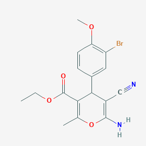 molecular formula C17H17BrN2O4 B4898574 ethyl 6-amino-4-(3-bromo-4-methoxyphenyl)-5-cyano-2-methyl-4H-pyran-3-carboxylate 