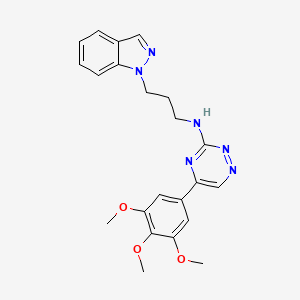 molecular formula C22H24N6O3 B4898588 N-[3-(1H-indazol-1-yl)propyl]-5-(3,4,5-trimethoxyphenyl)-1,2,4-triazin-3-amine 
