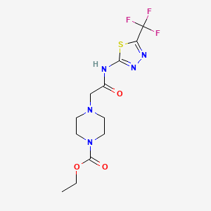 ethyl 4-(2-oxo-2-{[5-(trifluoromethyl)-1,3,4-thiadiazol-2-yl]amino}ethyl)-1-piperazinecarboxylate