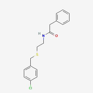 molecular formula C17H18ClNOS B4898597 N-{2-[(4-chlorobenzyl)thio]ethyl}-2-phenylacetamide 