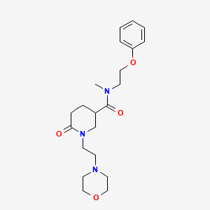 molecular formula C21H31N3O4 B4898598 N-methyl-1-[2-(4-morpholinyl)ethyl]-6-oxo-N-(2-phenoxyethyl)-3-piperidinecarboxamide 