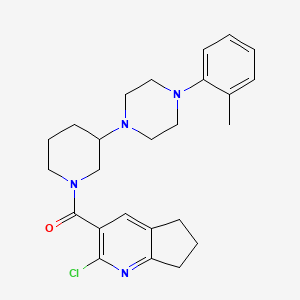 2-chloro-3-({3-[4-(2-methylphenyl)-1-piperazinyl]-1-piperidinyl}carbonyl)-6,7-dihydro-5H-cyclopenta[b]pyridine