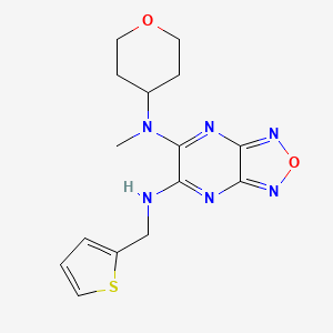 molecular formula C15H18N6O2S B4898658 N-methyl-N-(tetrahydro-2H-pyran-4-yl)-N'-(2-thienylmethyl)[1,2,5]oxadiazolo[3,4-b]pyrazine-5,6-diamine 