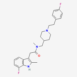 molecular formula C26H31F2N3O B4898679 2-(7-fluoro-2-methyl-1H-indol-3-yl)-N-({1-[2-(4-fluorophenyl)ethyl]-4-piperidinyl}methyl)-N-methylacetamide 