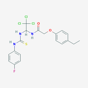 molecular formula C19H19Cl3FN3O2S B4898697 2-(4-ethylphenoxy)-N-[2,2,2-trichloro-1-({[(4-fluorophenyl)amino]carbonothioyl}amino)ethyl]acetamide 