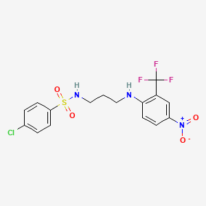 molecular formula C16H15ClF3N3O4S B4898705 4-chloro-N-(3-{[4-nitro-2-(trifluoromethyl)phenyl]amino}propyl)benzenesulfonamide 