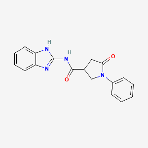 molecular formula C18H16N4O2 B4898715 N-1H-benzimidazol-2-yl-5-oxo-1-phenyl-3-pyrrolidinecarboxamide 