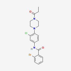 molecular formula C20H21BrClN3O2 B4898755 2-bromo-N-[3-chloro-4-(4-propionyl-1-piperazinyl)phenyl]benzamide 