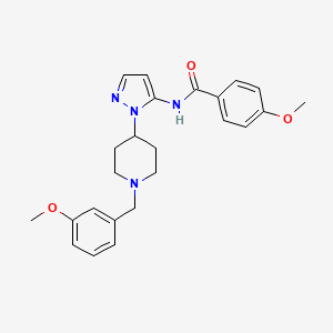 molecular formula C24H28N4O3 B4898756 4-methoxy-N-{1-[1-(3-methoxybenzyl)-4-piperidinyl]-1H-pyrazol-5-yl}benzamide 