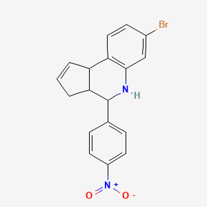 molecular formula C18H15BrN2O2 B4898766 7-bromo-4-(4-nitrophenyl)-3a,4,5,9b-tetrahydro-3H-cyclopenta[c]quinoline 