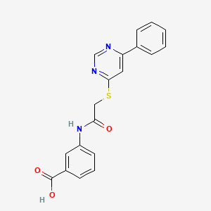 molecular formula C19H15N3O3S B4898778 3-({[(6-phenyl-4-pyrimidinyl)thio]acetyl}amino)benzoic acid 