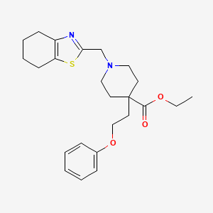 molecular formula C24H32N2O3S B4898780 ethyl 4-(2-phenoxyethyl)-1-(4,5,6,7-tetrahydro-1,3-benzothiazol-2-ylmethyl)-4-piperidinecarboxylate 