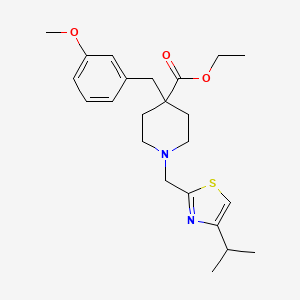 ethyl 1-[(4-isopropyl-1,3-thiazol-2-yl)methyl]-4-(3-methoxybenzyl)-4-piperidinecarboxylate