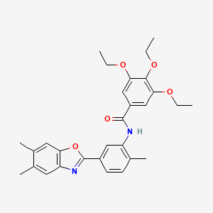 N-[5-(5,6-dimethyl-1,3-benzoxazol-2-yl)-2-methylphenyl]-3,4,5-triethoxybenzamide