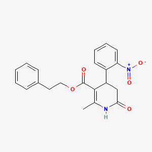 molecular formula C21H20N2O5 B4898816 2-phenylethyl 2-methyl-4-(2-nitrophenyl)-6-oxo-1,4,5,6-tetrahydro-3-pyridinecarboxylate 