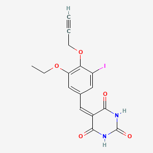 5-[3-ethoxy-5-iodo-4-(2-propyn-1-yloxy)benzylidene]-2,4,6(1H,3H,5H)-pyrimidinetrione