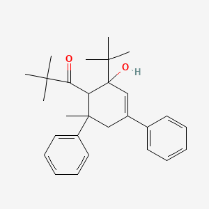 molecular formula C28H36O2 B4898826 1-(2-tert-butyl-2-hydroxy-6-methyl-4,6-diphenyl-3-cyclohexen-1-yl)-2,2-dimethyl-1-propanone 