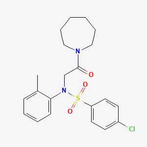 molecular formula C21H25ClN2O3S B4898837 N-[2-(1-azepanyl)-2-oxoethyl]-4-chloro-N-(2-methylphenyl)benzenesulfonamide 