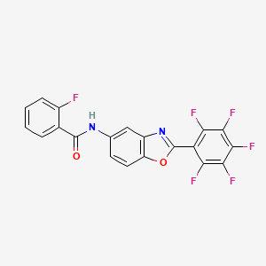 2-fluoro-N-[2-(pentafluorophenyl)-1,3-benzoxazol-5-yl]benzamide