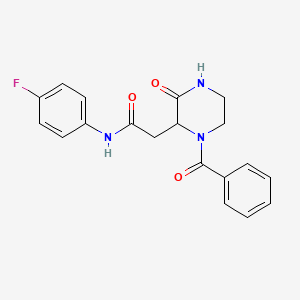 molecular formula C19H18FN3O3 B4898854 2-(1-benzoyl-3-oxo-2-piperazinyl)-N-(4-fluorophenyl)acetamide 
