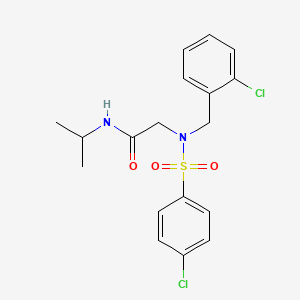 molecular formula C18H20Cl2N2O3S B4898858 N~2~-(2-chlorobenzyl)-N~2~-[(4-chlorophenyl)sulfonyl]-N~1~-isopropylglycinamide 