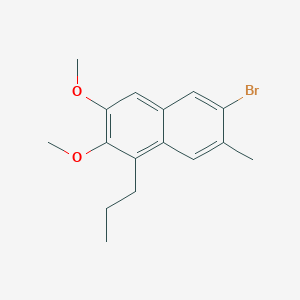 molecular formula C16H19BrO2 B048989 6-Bromo-2,3-dimethoxy-7-methyl-1-propylnaphthalene CAS No. 213971-39-2