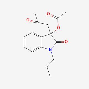 molecular formula C16H19NO4 B4898944 2-oxo-3-(2-oxopropyl)-1-propyl-2,3-dihydro-1H-indol-3-yl acetate 