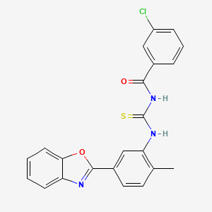 N-({[5-(1,3-benzoxazol-2-yl)-2-methylphenyl]amino}carbonothioyl)-3-chlorobenzamide