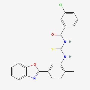 molecular formula C22H16ClN3O2S B4898954 N-({[5-(1,3-benzoxazol-2-yl)-2-methylphenyl]amino}carbonothioyl)-3-chlorobenzamide 